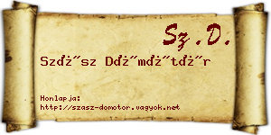 Szász Dömötör névjegykártya